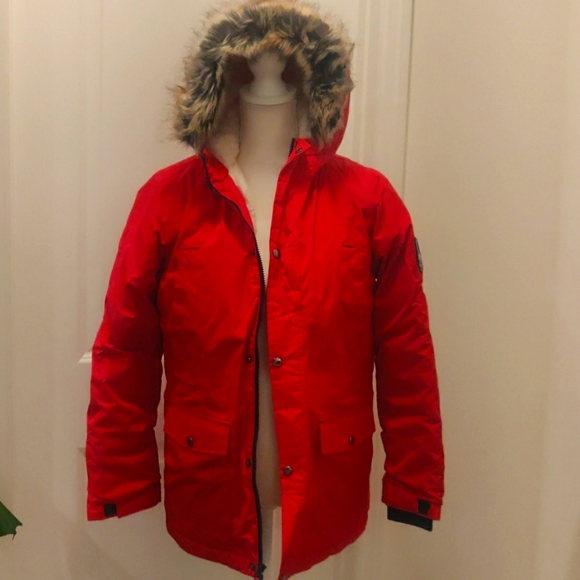 Lands' END berry burst new  600fill power expedition winter parka sz 14-16 kids - Picture 1 of 12